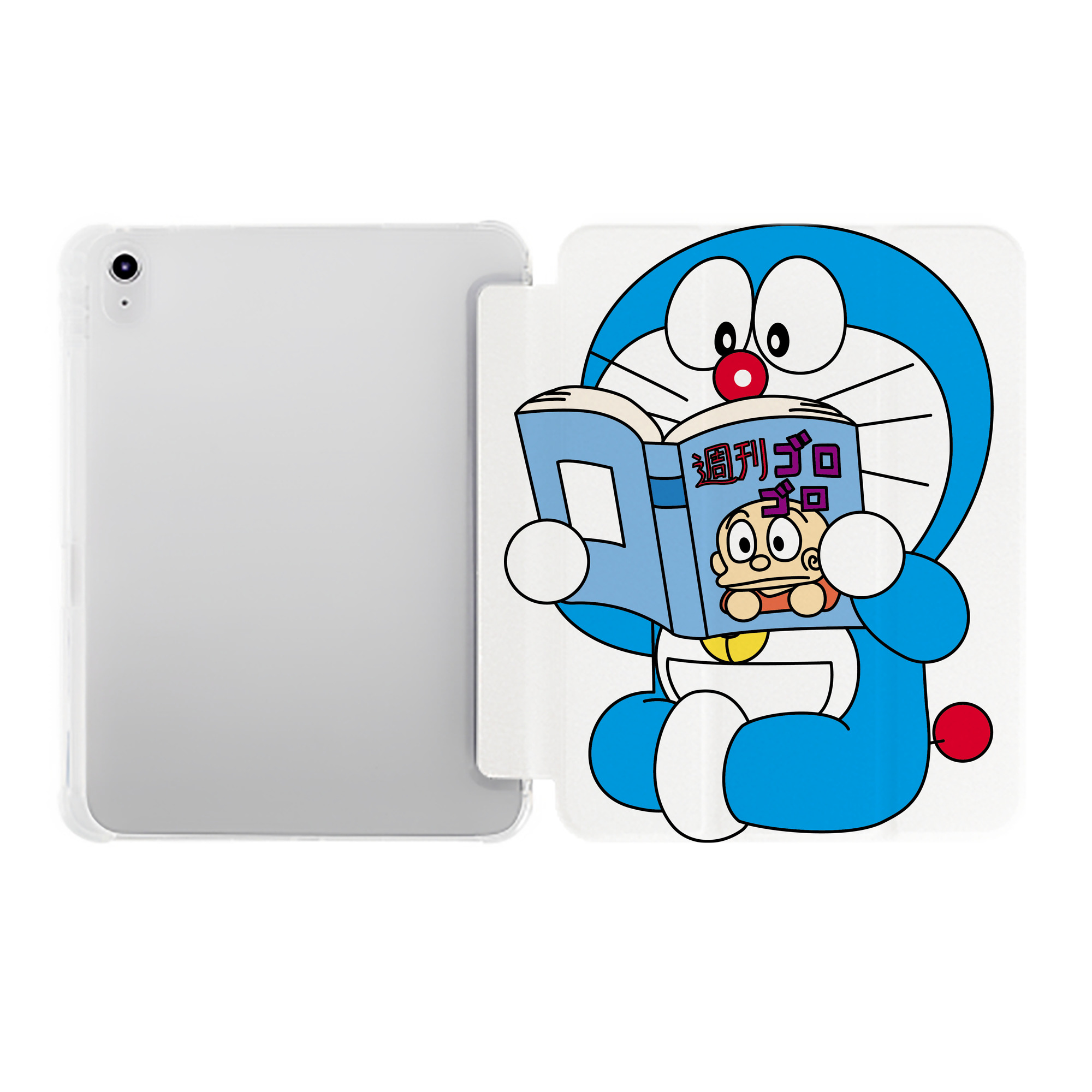 （画像用） ドラえもん Doraemon IPad ケース ペン収納付き 三つ折りスタンド PUレザー×シリコン 対応機種9.5/10.5/10.9インチ